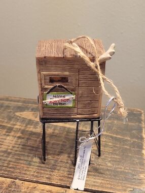 Rustic Miniature Hunting Blind Ornament - Brown & Black